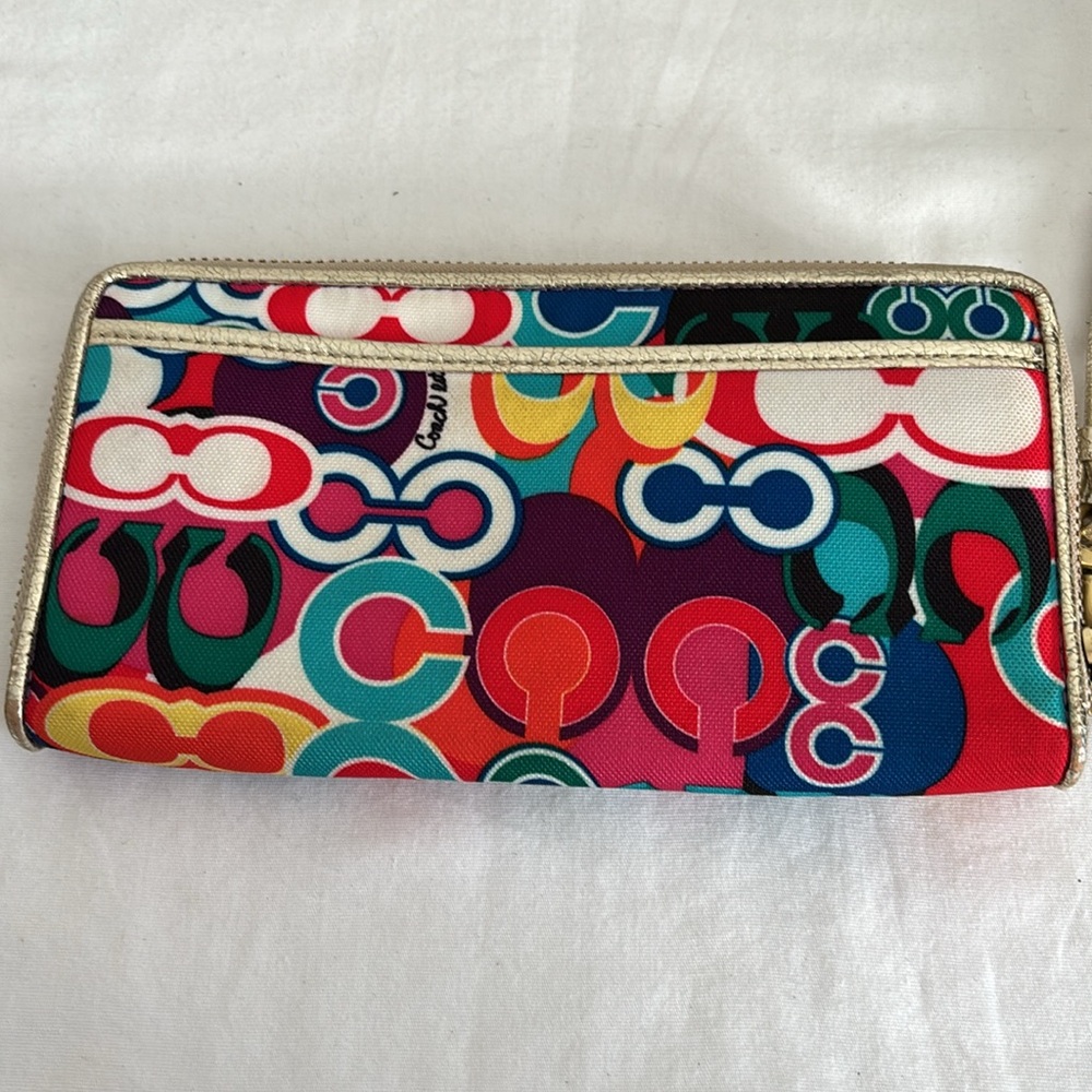 COACH Poppy Pop C Graffiti Zip Wallet Wristlet - Picture 3 of 12